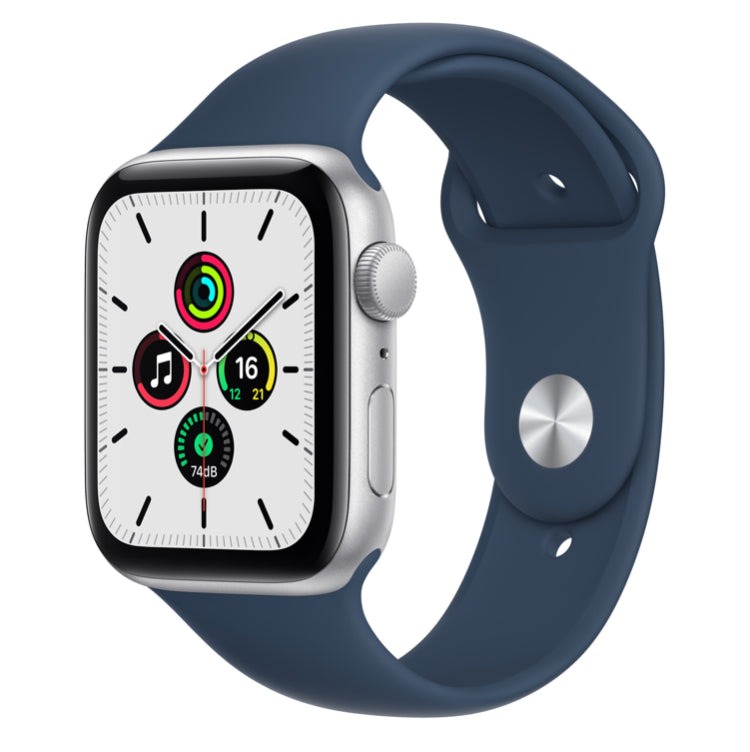 (Newly Sealed Box) Apple Watch SE 2021 40mm or 44mm (GPS) Silver Aluminum Case with New Abyss Blue Sport Band (Model A2352) - Super Savings Technologies Co.,LTD (Newly Sealed Box) Apple Watch SE 2021 40mm or 44mm (GPS) Silver Aluminum Case with New Abyss Blue Sport Band (Model A2352) - Super Savings Technologies Co.,LTD